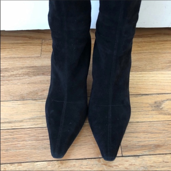 Jimmy Choo Black Stretch Suede Heel Boot 35 US 5 - Picture 4 of 8